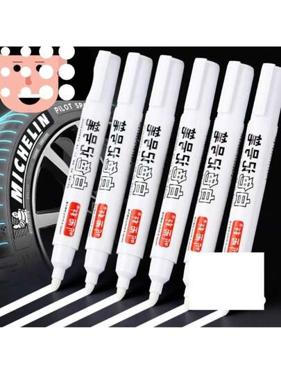 1/2/4/6 PÇS Canetas Branca Marcador para pintar pneu - Tira Risco - Carro - Tênis - A Prova D'agua permanente Barato