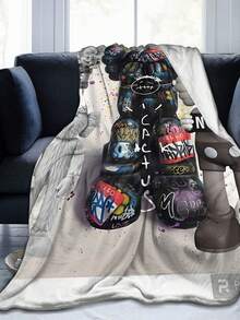 Kawss Kawaii Kaw Blanket Anime Snuggle Blanket - Ultra Soft Flannel Throw, The Perfect Gift For Fans For Christmas & Birthday, For Home Use, Camping And Travel Adventures - màu đen - Xem 1