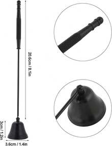 TOPINCN Apagavelas, Apagavelas, Extintor de Velas de Moda con Largo, Apagavelas en Forma de Campana de Acero Inoxidable, Cubrecortador de Mechas, Herramienta de Mano, Accesorios (Oro Rosa) - Negro - Ver 4