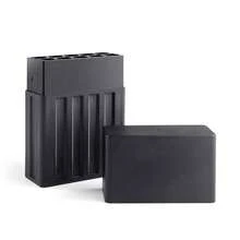 10孔特大号防异味锥形卷烟纸盒，容量10张，适用于普通尺寸香烟，小巧便携吸烟配件，适用于1-1/4尺寸卷烟纸 - 黑色 - 查看 8