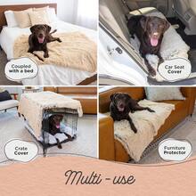 TFKI Best Friends By Sheri Calming Shag Dog Blanket Ultra Soft Faux Fur Pet Throw Anxiety-Relief Lightweight Warm Bed Cover For Dogs And Cats Machine Washable Taupe 40" X 50" - Nâu xám - Xem 3