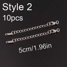 10个不锈钢龙虾扣连接器，用于DIY珠宝制作，5厘米几何心形尾链 - 龍蝦扣尾鏈 - 查看 14