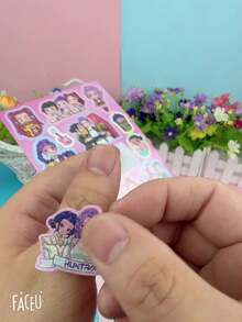 Mattel 18张K-Pop Wish Hunters Q版卡通贴纸超值套装（Rumi、Mira、Zoey角色），防水乙烯基贴纸，适用于笔记本电脑、水瓶、行李箱、日记本、剪贴簿、手工制作，生日、圣诞节、万圣节派对收藏品、粉丝礼物 - 彩色 - 查看 3