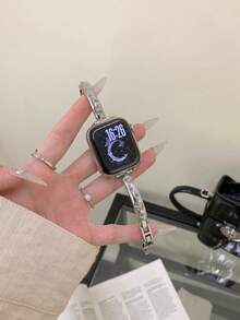 1条闪亮钻石不锈钢装饰手链，时尚百搭，兼容多种表带，男女皆宜，运动风格，尺寸：38mm、40mm、41mm、42mm、44mm、45mm、46mm、49mm，兼容Ultra 10/9/8/7/6/5/4/3/2/1 SE系列 - 彩色 - 查看 2