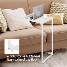 Space-Saving 2-Pack C-Shaped Side Tables, Set Of Narrow Tables That Slide Under Sofa/Bed, Stable Living Room & Office Accent Tables, Easy Move Design - 深灰色 - 查看 5