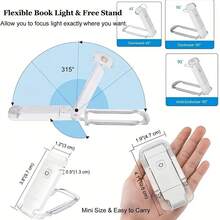 1pc Portable Rechargeable LED Bookmark Light, Clip-On Reading Light, Bedside Reading Eye-Care Lamp - Pink - View 6