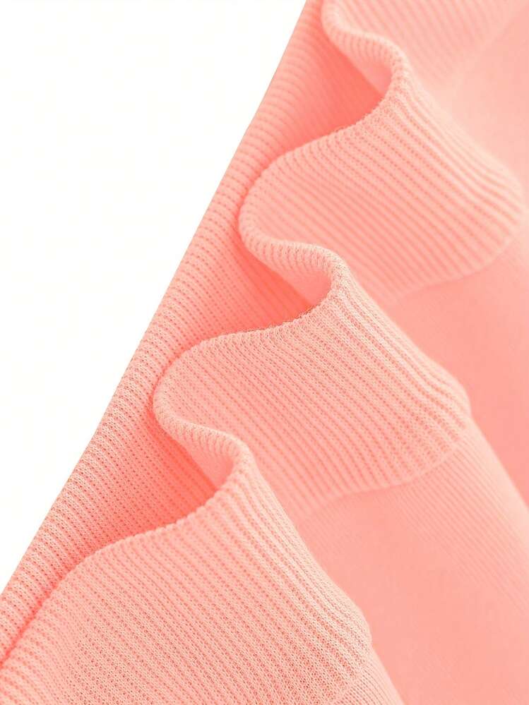 Bird Pattern, Double-Sided Printing, Children's Long-Sleeved Round-Neck Sportswear, Elastic Fabric, Machine Washable, Autumn And Winter Casual Wear, Warm And Not Stuffy, The Best Gift For Children, Multiple Colors Available - 粉色 - 查看 6