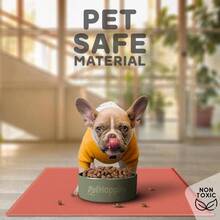 Dog Food - Raised Edges Dogs Food And Prevent Spill, Waterproof Food Mats Protect Floors, Easy Clean Dog Bowl Mats Food And, Silicone Pet Food Tray - 24" X 15" + Burnt Coral - View 3