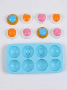 1pc 8-Piece Silicone Mold Set With Different Shapes, Including Heart, Rose, And Bow Shapes, Suitable For Homemade Chocolate, Candy, And Cake Molds