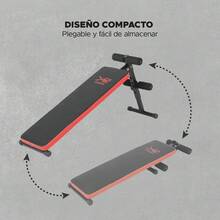 Banca para Abdominales Ajustable con Soporte para Piernas, Plegable y Resistente, Ejercicios Abdominales en Casa y Gimnasio, Capacidad 120 kg, Banco de Utilidad Multiposición para Levantamiento de Pesas y Entrenamiento de Fuerza - 1 - Ver 7