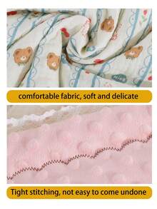 1 Stück Baby Quilt für Jungen & Mädchen: Mit einem gerüschten Cartoon-Design, ist es für Wärme verstärkt. Es eignet sich für Situationen wie Babyzimmer-Dekoration, täglichen Gebrauch für Säuglinge und Schlafenszeit in Kindergärten und ist für Herbst, Winter und alle Jahreszeiten geeignet.