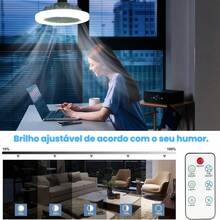 EX DECOR Lâmpada Ventilador Branco Teto Led Pequeno E27 30w 110v - Branco - Visão 4