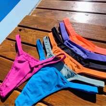 Set Of 12 Microfiber Double String Panties | Luxury Lingerie | Warm Colors - 暖色調 - 查看 1