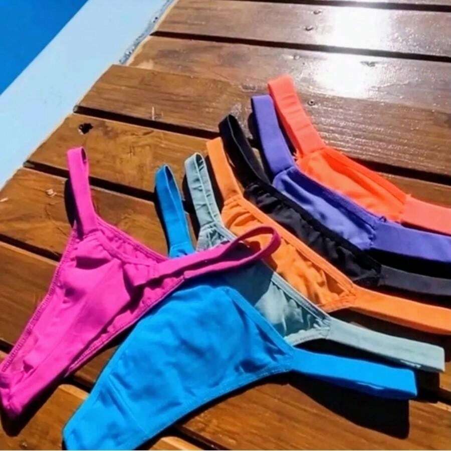 Set Of 12 Microfiber Double String Panties | Luxury Lingerie | Warm Colors - 暖色調 - 查看 1