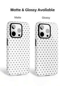 xercxerc Black Polka Dot Printed 2-In-1 PC TPU Protective Phone Case, Shockproof Scratch-Resistant, Matching Phone Cases For Daily Use Christmas, Funda Para Phone Cover Phone Phone Case For Phone 11 12 13 14 15 16 16e 17 Pro ProMax For Phone Air - trắng - Xem 7