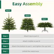 6FT Unlit Tree Green, Artificial Tree With 1430 PVC Branch Tips, Realistic Full Shape, Foldable Metal Stand Indoor Home, Office & Holiday Decor, Evergreen Design - Green - View 11