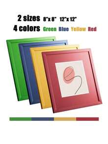 1个/3个彩虹系列彩色卡纸相框，尺寸分别为6英寸、7英寸、8英寸、10英寸、12英寸，适合装饰画廊墙或客厅墙面，可用作情人节或教师节礼物，不含相纸，也可用于生日、毕业典礼等场合。 - 彩色 - 查看 4