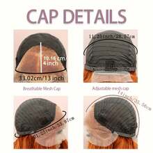 200% 密度 26 英寸 13x4 高清透明姜黄色蕾丝前假发，长直蕾丝前假发，橙色蕾丝前假发，丝质直发橙姜色发片闭合假发，合成耐热纤维假发，13*4 蕾丝假发，适合时尚女性日常佩戴，也适合圣诞派对和角色扮演。 - 薑色 - 查看 7