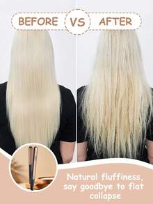 CRASTS Corn Silk Hair Clip Board Pad, Hair Root Volumizing Device, Perm Hair Volumizer, Corn Perm Hair Curler, Wool Curl, Golden - EU C Type Plug(220-240V) - View 8