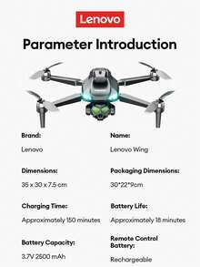 Lenovo Wing Toy Drone Advanced Version, Suitable For Beginners, 4.5" HD Camera, Remote Control, Long Battery Life, 360° Obstacle Avoidance, Wind Resistant, Stable Flight, Great Gift - Black - View 10