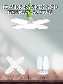 1/2/4pcs LED Bulb Ceiling Fan Blade Timing Light, AC85-265V 28W Foldable LED Bulb Ceiling Light, Suitable For Warehouse, Factory, Home, Bar, Restaurant And Hotel Decoration - MIME Leaf Light - View 10