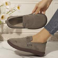 Outdoor Spring Autumn Womens Shoes Ladies Shoes Loafers Flats Walking Travel Cozy Padded Suede Clogs Adjustable Buckle Rounded Toe - Brown - View 6