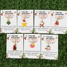 15件套圣诞系列钥匙扣套装，附赠“圣诞快乐”贺卡，幸运礼物，团队礼物，励志礼物，圣诞礼物，幸运礼物，生日礼物 - 彩色 - 查看 14