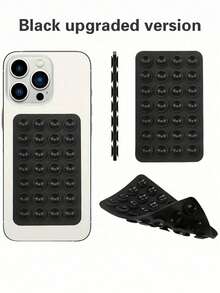 1/4pcs Silicone Suction Cup Phone Holder, 28 Independent Suction Cups Reusable Double-Sided Stand, Silicone Phone Grip, Suction Cup Phone Holder, Hands Free Phone Handle, Finger Ring Stand Compatible With Iphone & Android,It Is Suitable For Smooth Glass Back Cover Of Mobile Phone, Not For Rough Frosted Back Cover Of Mobile Phone,Suitable For Makeup, Fitness, Shower, Car And Kitchen Use