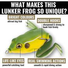 Lunkerhunt Serie Rana Lunker, 6.3 cm, señuelo de Pesca Estilo té Verde - Rana toro - Ver 3