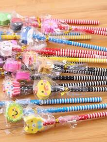 Cartoon Cute Pencil With Eraser, Creative Children's Pencil, Elementary Student Writing Pen, Student Creative Gift