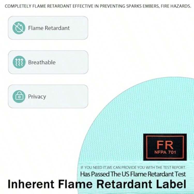 Flame Retardant Hospital Curtain Hanging Medical Privacy Room Divider Cubicle Curtains - Meets For Fire Retardant Testing According To NFPA-701 1 Panel Lake Blue 9x8ft - 藍湖 - 查看 3