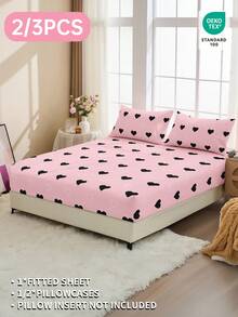 2/3pcs Fitted Sheet Set, Bedding, Mattress Protector, Bed Cover, Bed Sheet, Home Decoration, Cozy Home Textile, Breathable And Anti-Pilling Mattress Protector, Soft And Skin-Friendly, Soft And Comfortable Bedding For Bedroom, Fashional Mattress Cover, Fully Covered Mattress Protector