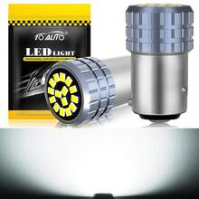 TOAUTO 2个LED汽车转向灯/刹车灯泡 - 兼容1156/1157 BA15S/BAY15D，三脚底座，高亮度替换灯泡，适用于汽车、卡车、摩托车、全地形车和船舶，车辆照明升级，透明透镜设计，坚固耐用