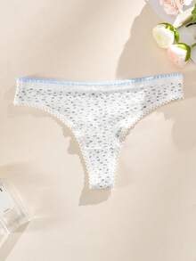 5pcs Women's Panties Set, Minimalist Cute Cotton Panties, Floral Hollow-Out Thong - Multicolor - View 3