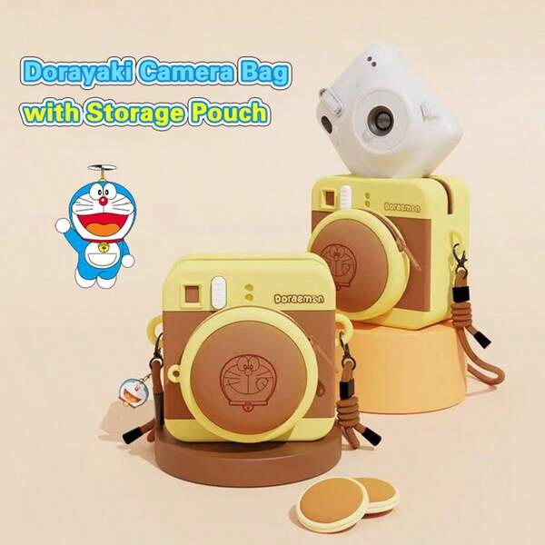 Doraemon Zero Wallet Storage Bag For Mini - Cute Kawaii Camera Bag With Soft Silicone Protective Case Compatible With Fujifilm Mini 8/9/10/11/12/40/70/90 Playful Design Durable Protection
