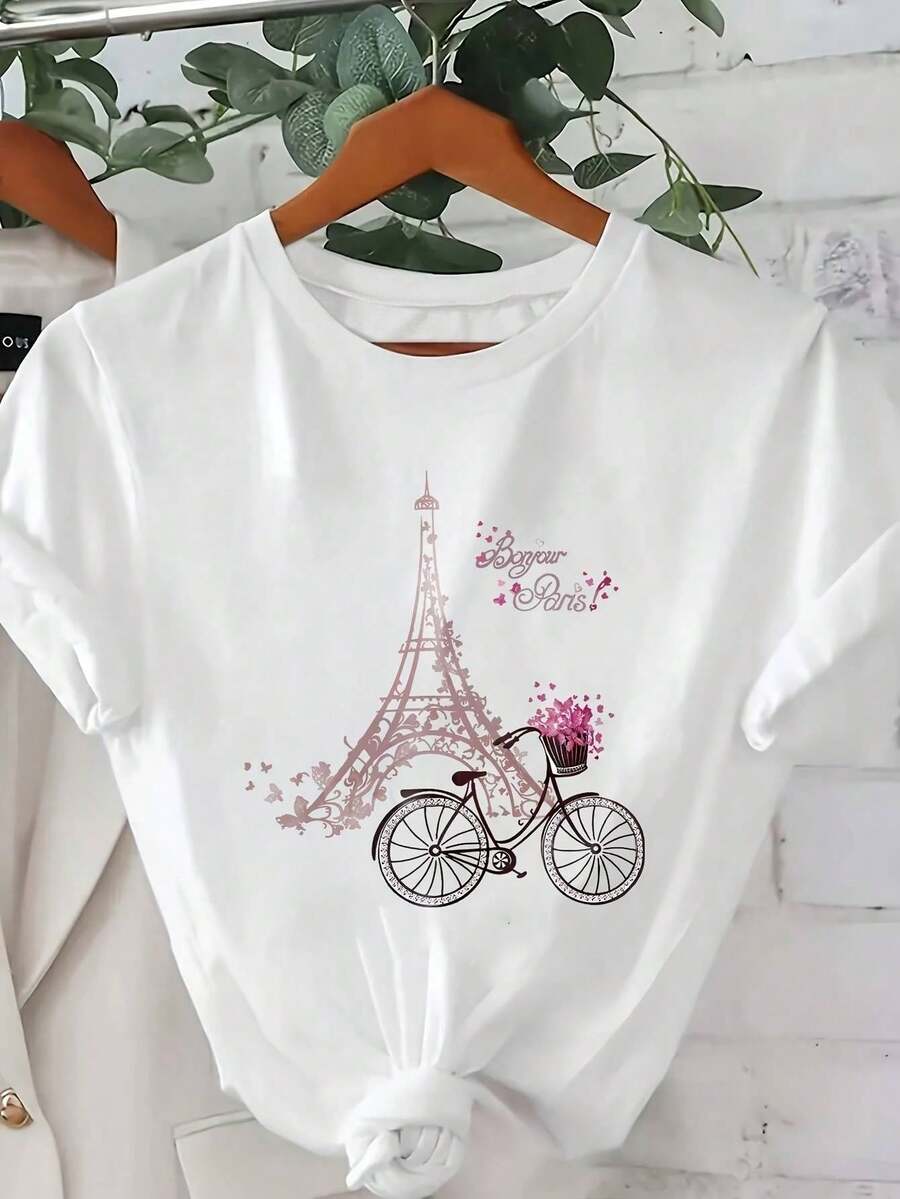 Camiseta 100% algodón elegante de manga corta y cuello redondo para mujer con estampado de caballo y murciélago espeluznante - Top casual suave y ajustado para Halloween, ropa casual, fiestas temáticas - Lavable a máquina, comodidad para todas las estaciones, con diseño gráfico