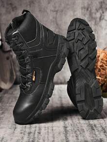 New Fashionable Casual Outdoor Anti-Slip Wear-Resistant Warm Hiking Boots, Outdoor Training Boots, Mountaineering Boots - Black - View 3