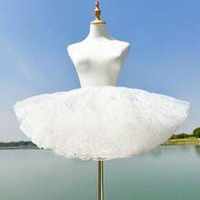 1 chiếc váy lót Lolita bằng vải tuyn trắng bồng bềnh, thích hợp cho cosplay, dạ hội, váy lót cô dâu, váy múa ba lê, váy tuyn 4 lớp, Halloween. - trắng - Xem 11