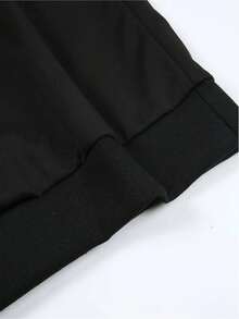 Sudadera para hombre estilo deportivo casual, estampado de balón de fútbol y letras "Dad", tela de algodón cómoda, corte holgado, cuello redondo, manga larga, para otoño/invierno, ideal para reuniones familiares, actividades deportivas y uso casual - Negro - Ver 5