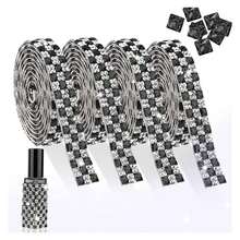 4 Yards Rhinestones Ribbon Self Adhesive Black Rhinestone Strip With 4MM Square Gems Bling Rhinestones Tape Roll For DIY Bedazzling Craft, Car, Wedding, Home Decoration - Multicolor 1029 - View 1