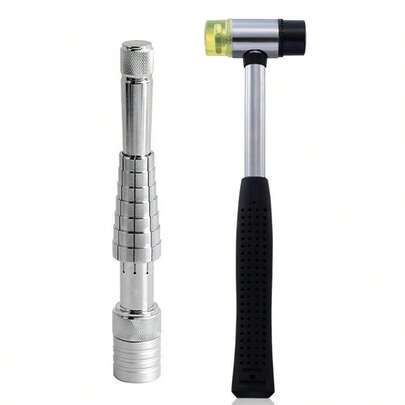 Stiratore portatile e compatto per anelli - Martello di gomma a doppia testa, per modellare, correggere, riparare, espandere semplicemente, ridimensionare gioielli, regolatore di misura per anelli