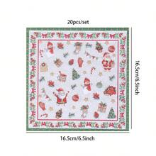 20/40/60 unidades, Guardanapos de Natal de 2 Camadas, Guardanapos de Papel para Coquetel de Inverno, 33 x 33 cm, Árvore de Natal Vermelha e Verde, Toalha de Mão Descartável para Decoração de Mesa de Natal e Artigos para Festas, Decorações de Natal de Inverno. - Multicolorido - Ver 8