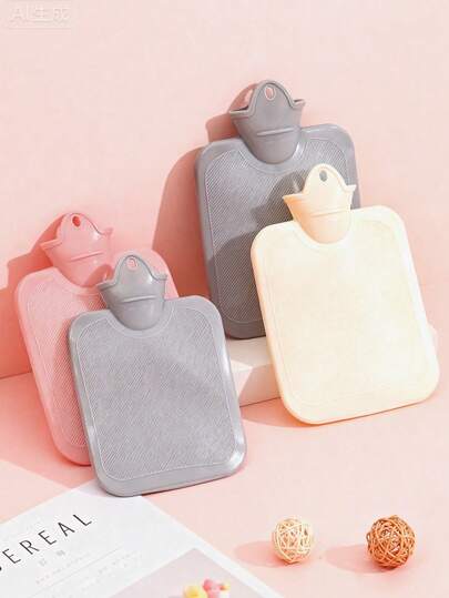 Bolsa de agua caliente a prueba de explosiones con inyección de agua de goma, forro interior, herramienta de invierno antescaldaduras de felpa, útiles escolares