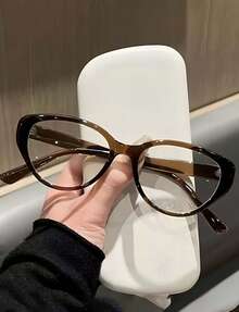 1 Pair Of Light Cool Brown Glasses For Women – Boasting An Oval Frame With A Mild Retro Flair - Màu trà lạnh - Xem 8