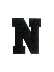 1/26pcs Chenille 2.8 Inch Letter Iron-On Patches, Suitable For Repairing Jeans, T-Shirts And Other Clothing, Letter Patch Badges - Black - View 19