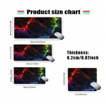 YUFZX Fashionable Rainbow Lightning Style Extended Mouse Pad With Non-Slip Stitched Edges, Available In Multiple Sizes. Perfect For Desktop Gaming And Office Use. Makes A Great Gift For Boys And Girls, And Is Also Suitable For Christmas And Halloween. - Multicolor - View 5