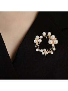 Fashion Clothing Accessories Sunflower Pearl Brooch Pin High-End Wedding Clothing Collar Pin - 金色0123 - 查看 3