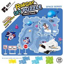DIY拼图玩具车轨道：跨境智能设计，亲子互动、认知发展和冒险游戏的理想之选——互动社交活动的必备品，男女皆宜——畅销热销产品——送给朋友、生日、圣诞节的完美礼物 - 彩色 - 查看 7