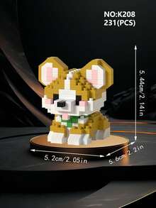 1 Pc Small Granules Building Block Pet Toy, Cute Cat Dogs Series Micro Brick Toys, Creative Cartoon Animal Model Assembly Toy, Well As A Delicate Home Furnishing Ornaments, Desk Decoration, The Best Holiday Gift For Friends Or Loved Ones Room Decoration,Cat,Schnauzer,Border Collie,Building Blocks,Cat,Schnauzer,Cat,Building Blocks,Schnauzer - Multicolor - View 9