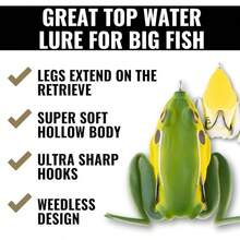 Lunkerhunt Serie Rana Lunker, 6.3 cm, señuelo de Pesca Estilo té Verde - Rana toro - Ver 12